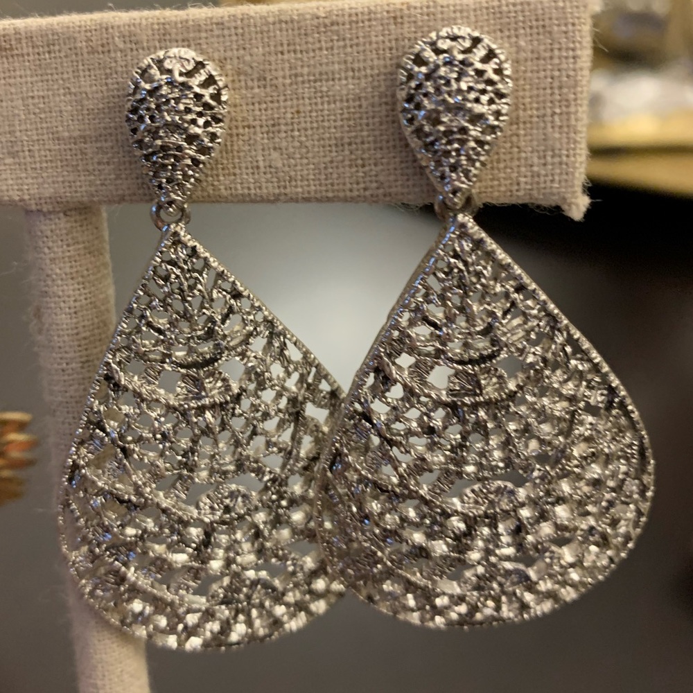 Silver Stella & Dot big earrings